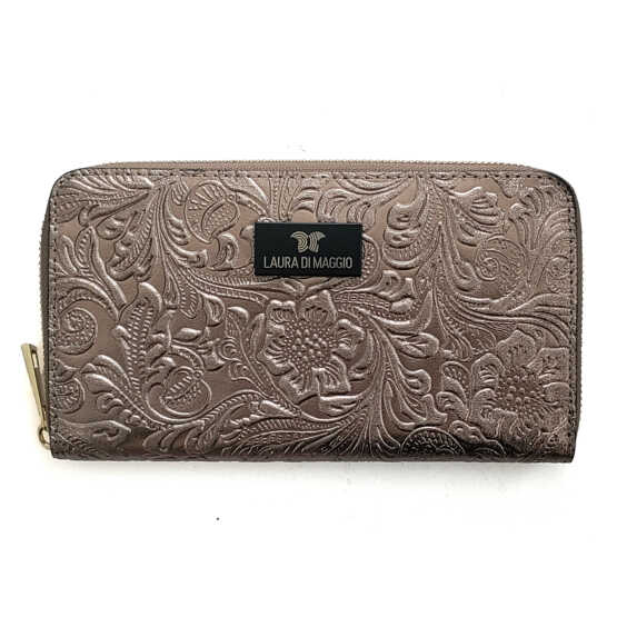 PORTAFOGLIO Grande in pelle laminata bronzo