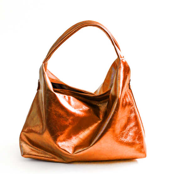 ELSA M - Sacca in pelle laminata arancione