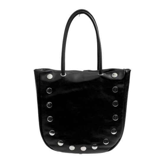JILLY - Shopping in pelle nappa nero