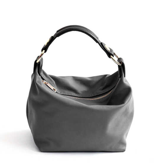 DEMY SMALL - Sacca in pelle nappa grigio