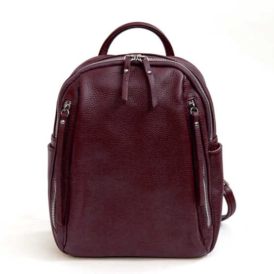 BOSTON - Zaino con tasche in pelle bordeaux