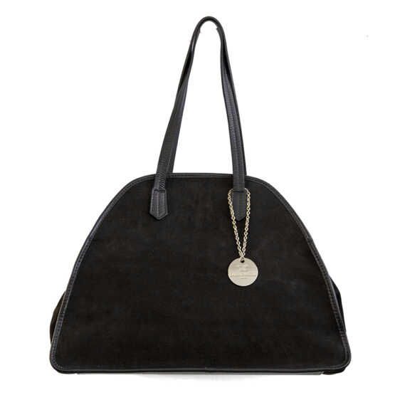 BOWLING - Borsa in pelle e camoscio nero