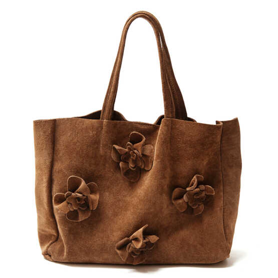 FLOWER - Shopping con fiori in camoscio cuoio