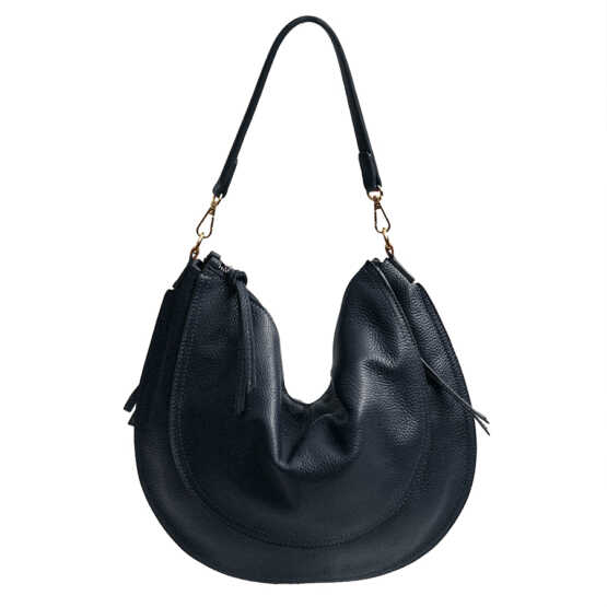 SPORTY - Sacca con tasche in pelle blu notte