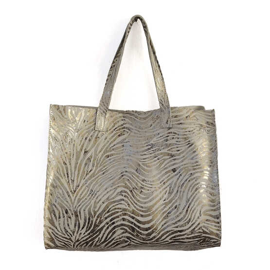 KENYA - Shopping in pelle serigrafata zebra