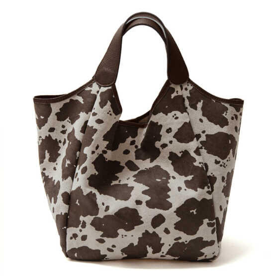 MOOX BIG - Maxi shopping in camoscio stampa mucca