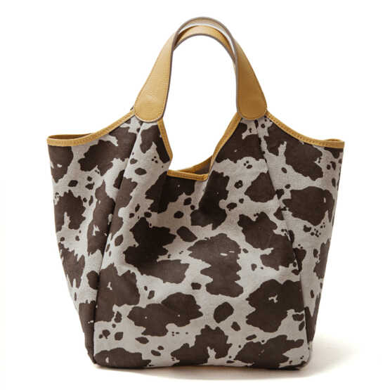 MOOX BIG - Maxi shopping in camoscio stampa mucca