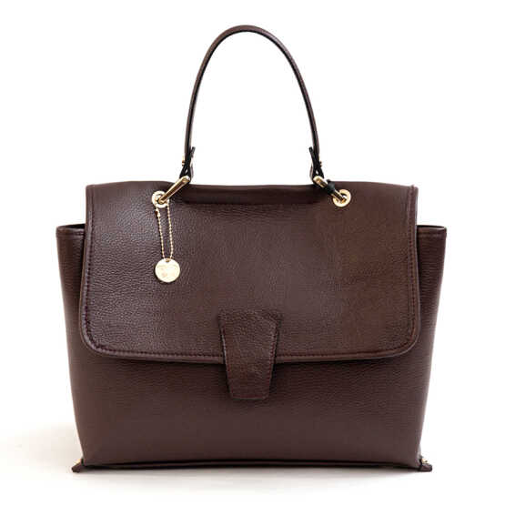 SURI - Bauletto rigido in pelle vinaccia