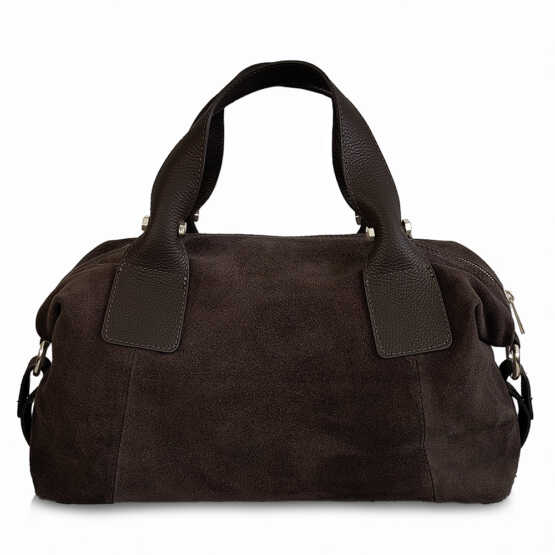 MAXIME - Borsone in camoscio moka