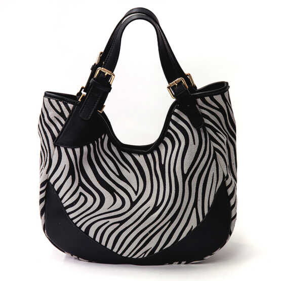 NAMI MAXI - tote in pelle scamosciata stampa zebra