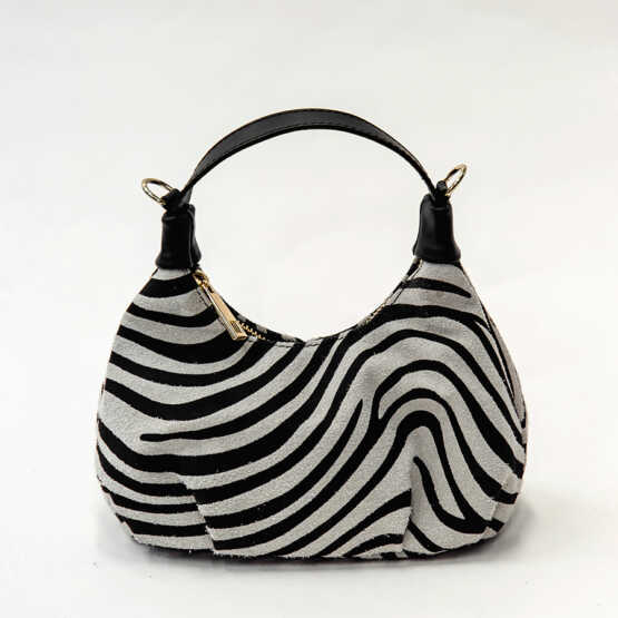 NAMI MINI - Borsa in pelle scamosciata stampa zebra