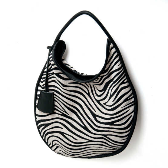 NAMI SAC - sacca in pelle scamosciata stampa zebra