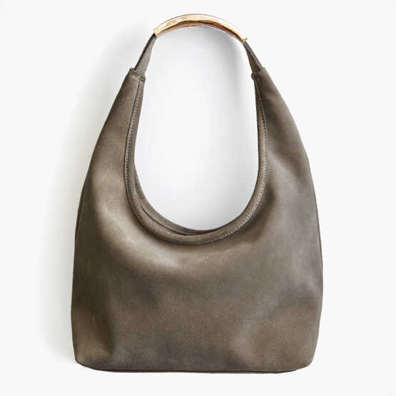 GOLDY MAXI - Sacca in camoscio taupe