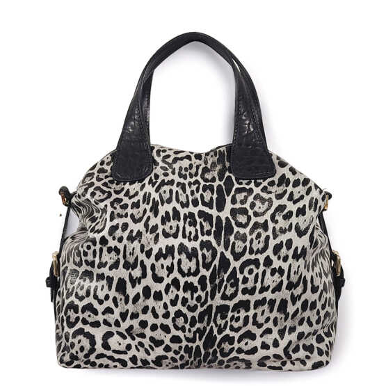 LEO - Baulettone in pelle stampa leopardo