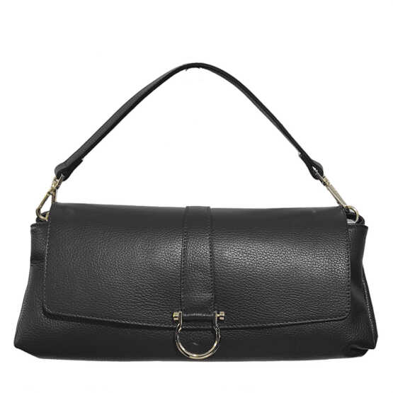 PEARL - Baguette in pelle nero