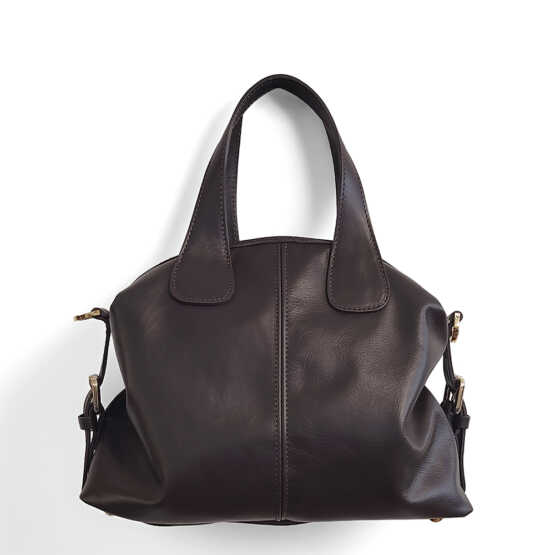 TINA - Bauletto in pelle nappa moka
